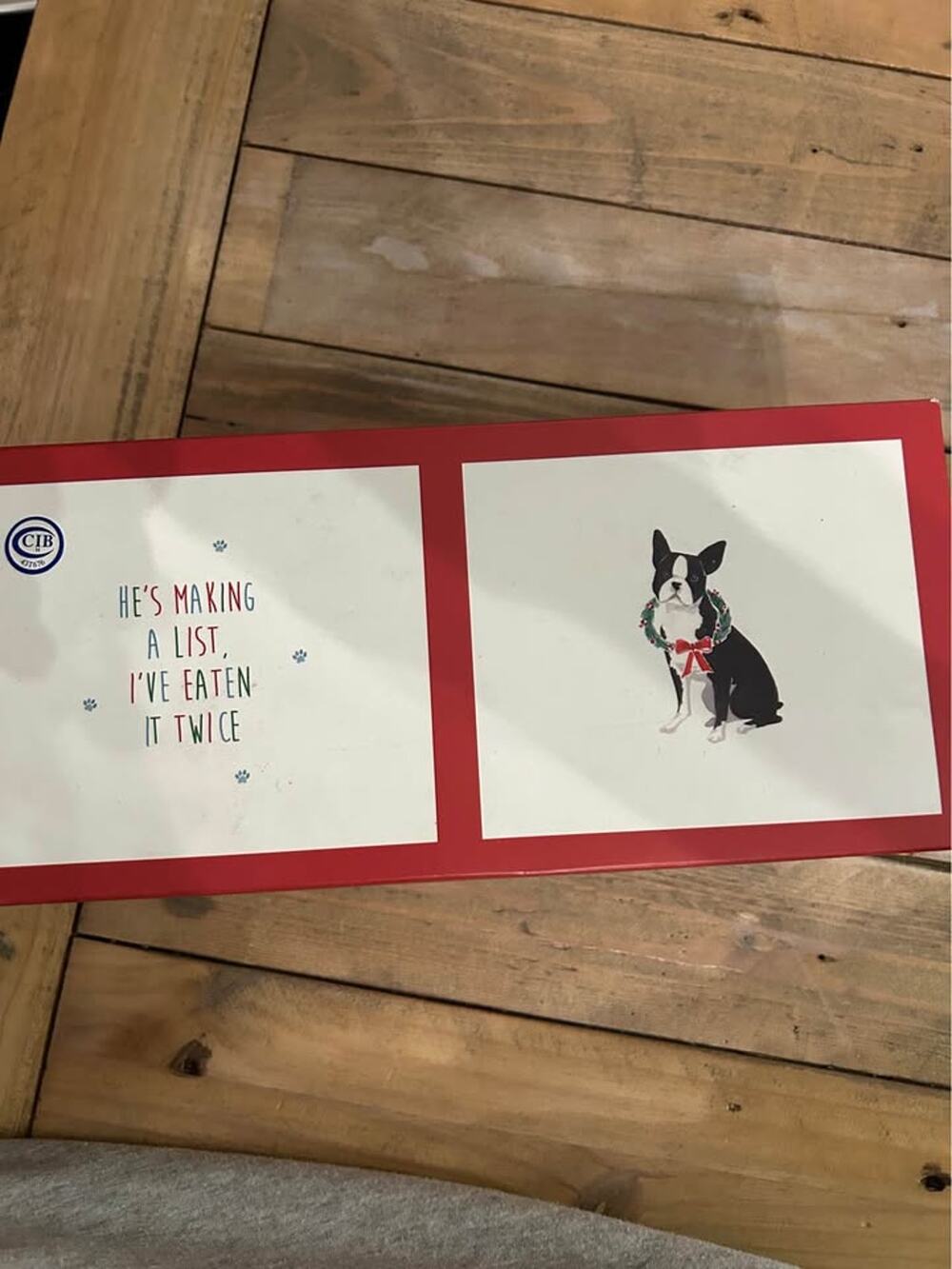 Fringe Boston Terrier Porcelain Christmas Mug Set of 2